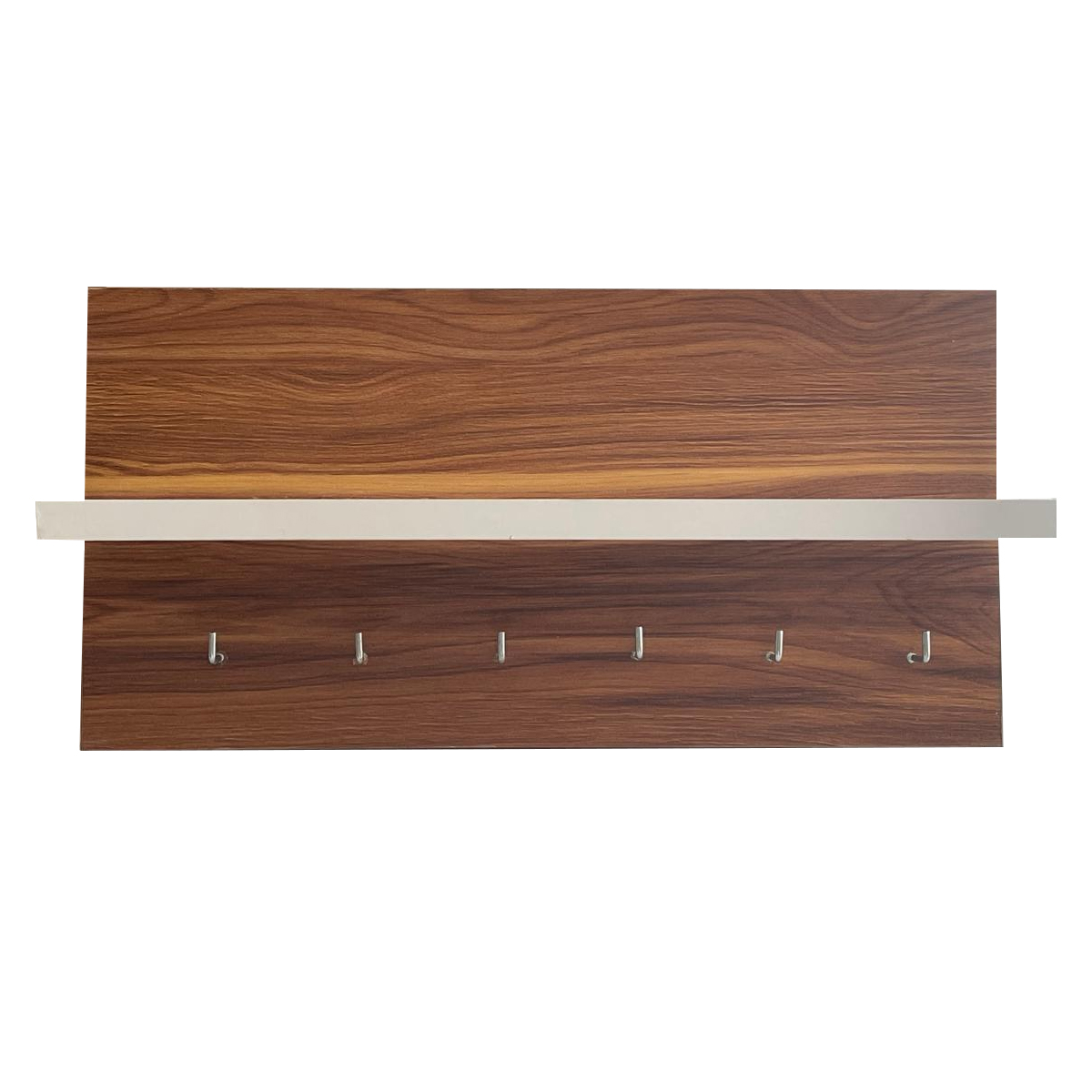 Portallaves De Pared Perchero Organizador Moderno Decoración Color Nogal