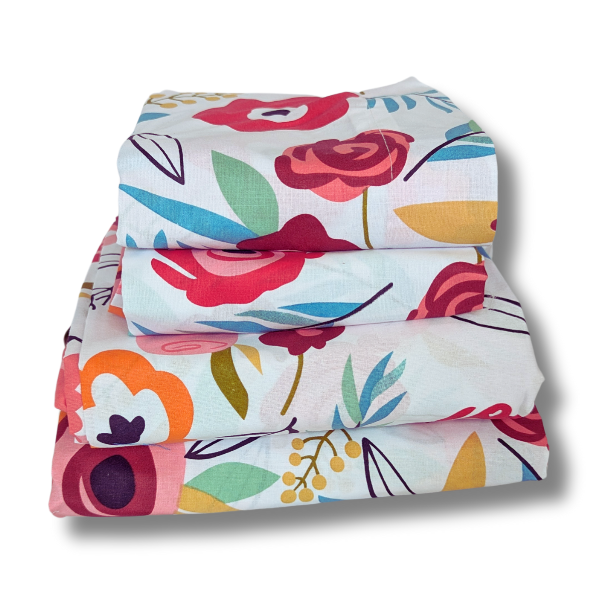 Juego de Sábanas Básica Algodón Percal 200 -Flora -King Size