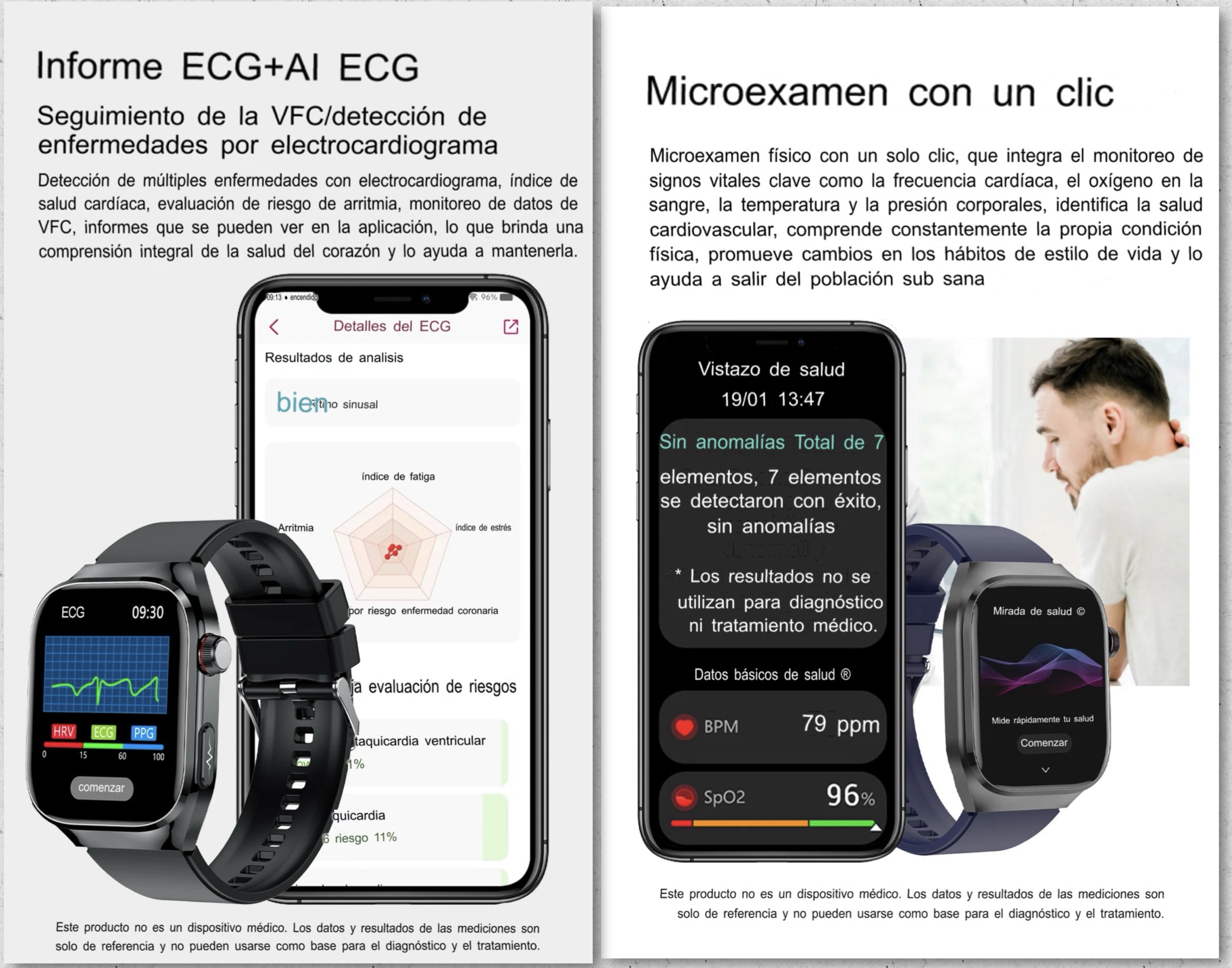 Smartwatch Glucosa Llamadas,Contesta whatsapp Monitoreo Salud