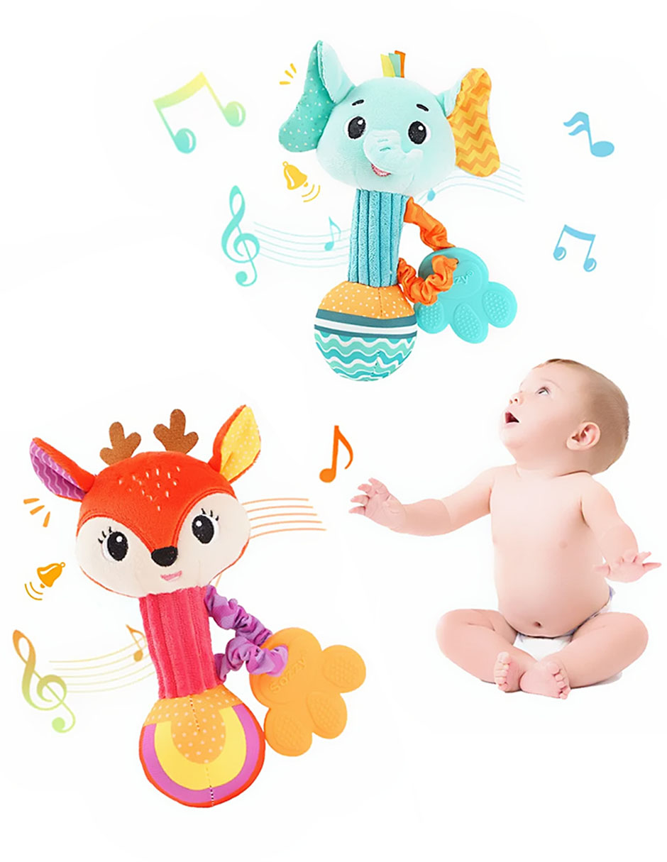 Juguete Kit Sonajas De Animalitos Fisher Price Cuna Para Bebe