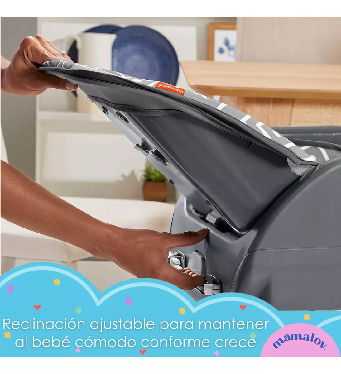 Silla Alta Para Comer Fisher-Price Baby 2 En 1 Color Gris