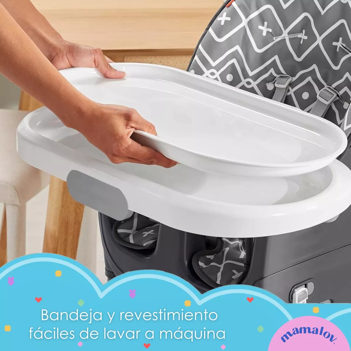 Silla Alta Para Comer Fisher-Price Baby 2 En 1 Color Gris