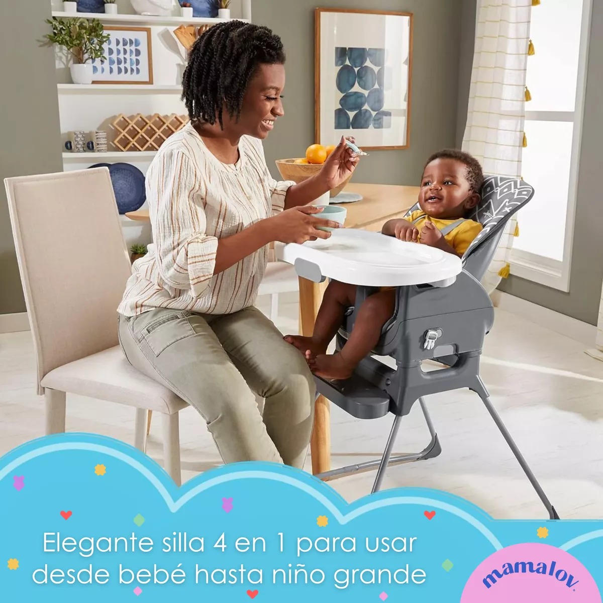 Silla Alta Para Comer Fisher-Price Baby 2 En 1 Color Gris