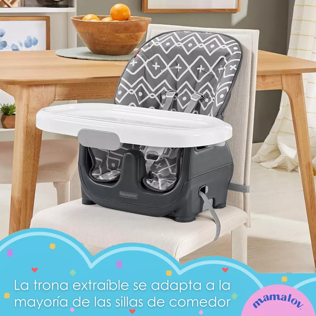 Silla Alta Para Comer Fisher-Price Baby 2 En 1 Color Gris
