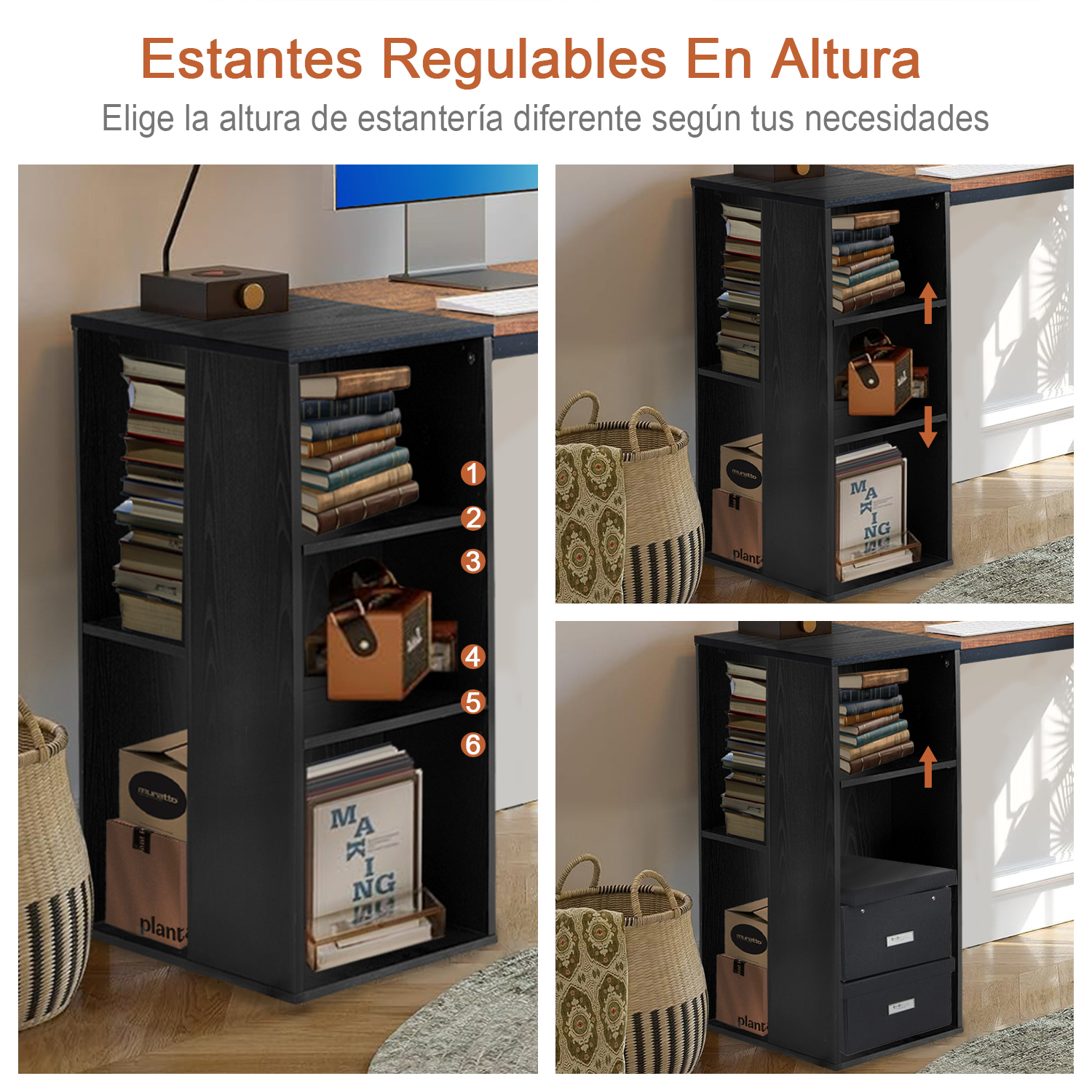 Escritorio Mdf Con Almacenaje Marrón 120 X 55 X 75.5 Cm