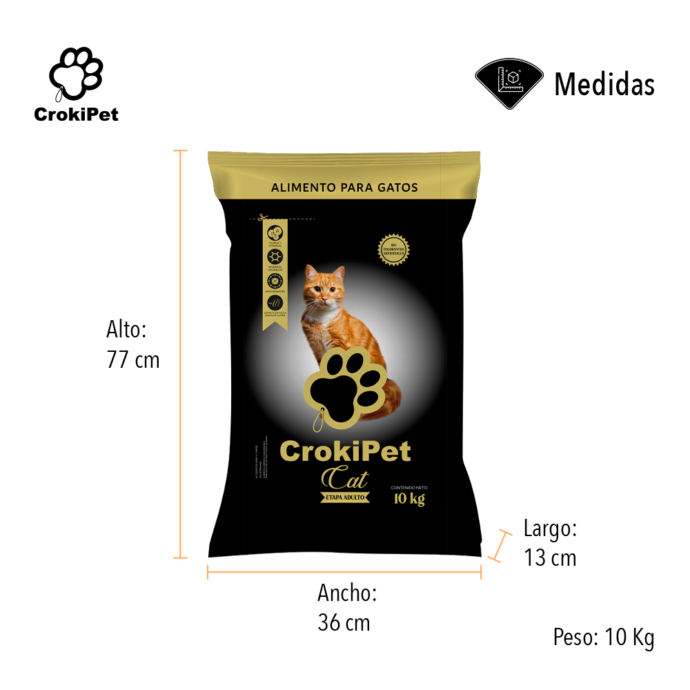 Alimento Para Gato Crokipet 10 Kg