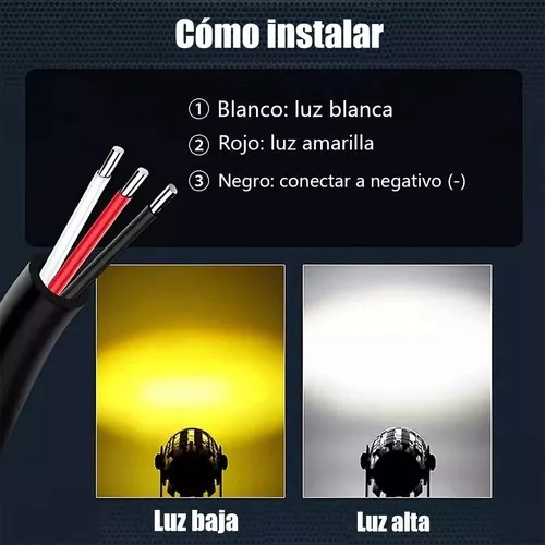 Faros Luces Led Para Motos Auto Doble Color Impermeable Par