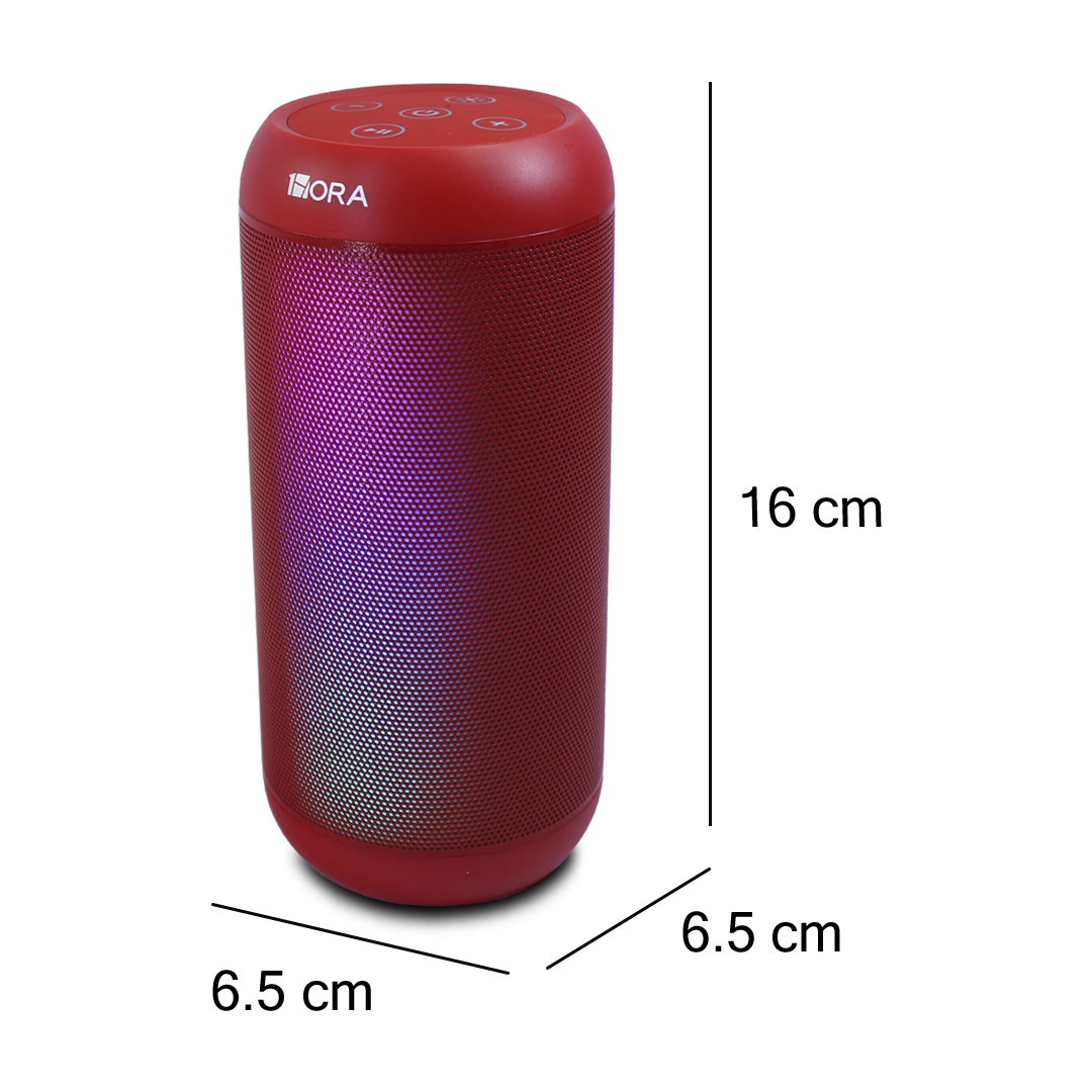 1 Hora Bocina Cilindrica Rojo Bluetooth Boc242 10w 