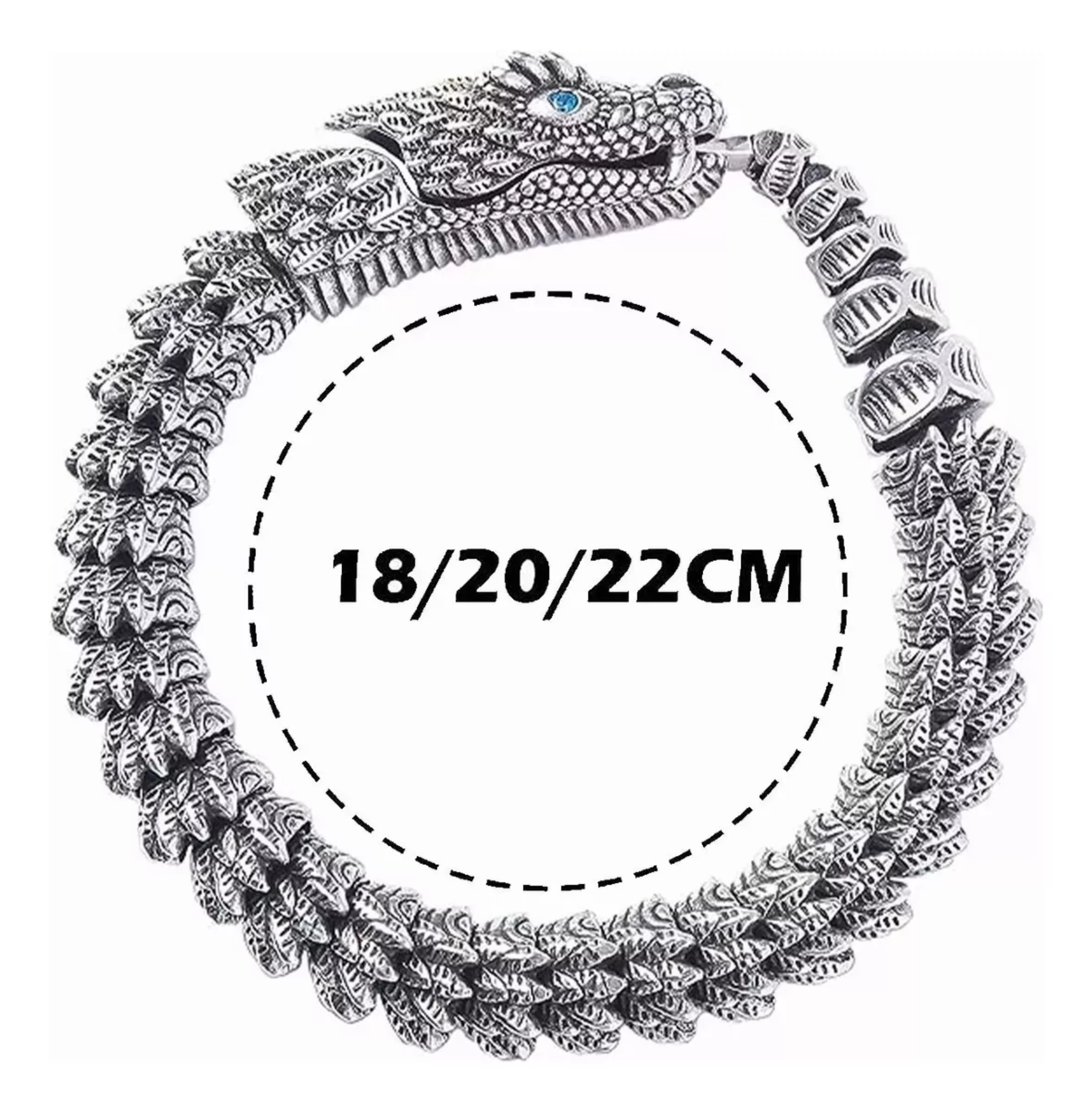 Pulsera Hombre Lujo Escamas De Serpiente Vintage Con Caja