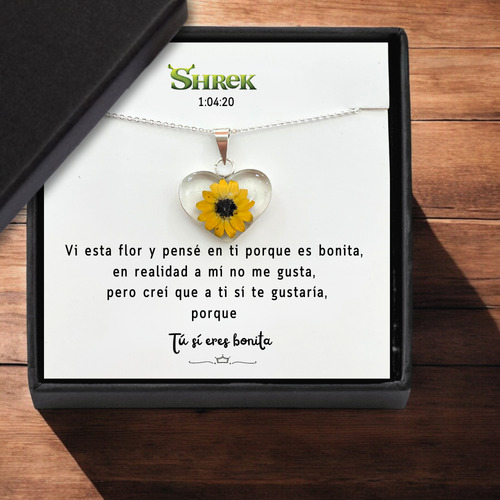 Shrek |collar Girasol Anillos Compromiso Promesa Joyeria