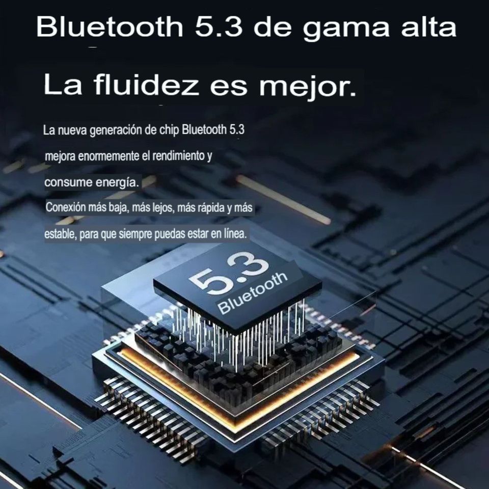 Audífonos auriculares inalámbricos blanco Bluetooth micrófono LED pantalla pantalla sonido luz