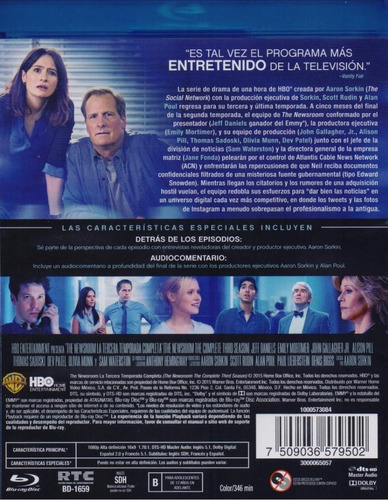 The Newsroom Tercera Temporada 3 Tres Blu-ray
