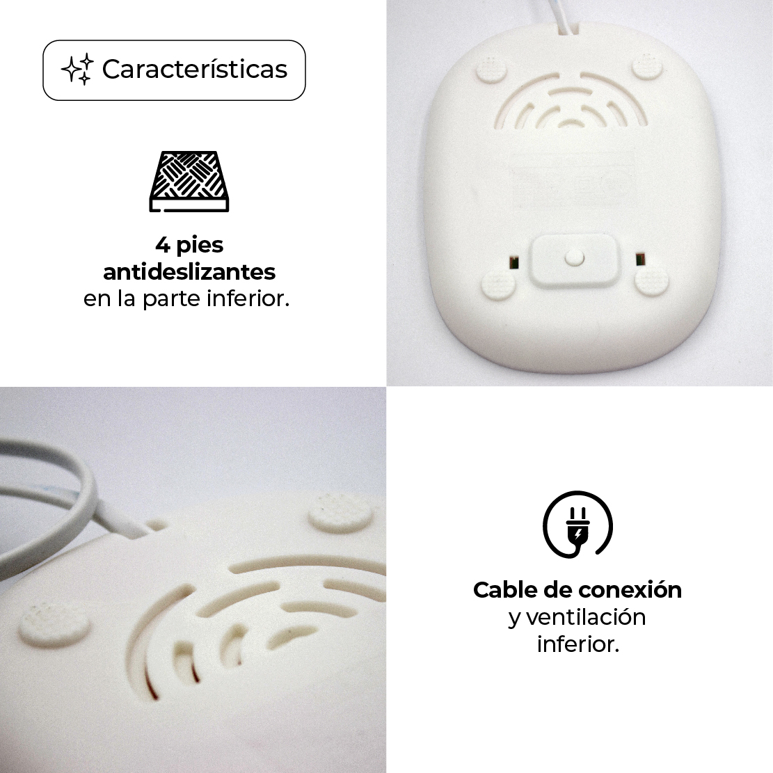 Taza de Cristal C/Base Eléctrica para Calentar Bebidas  55C Blanca