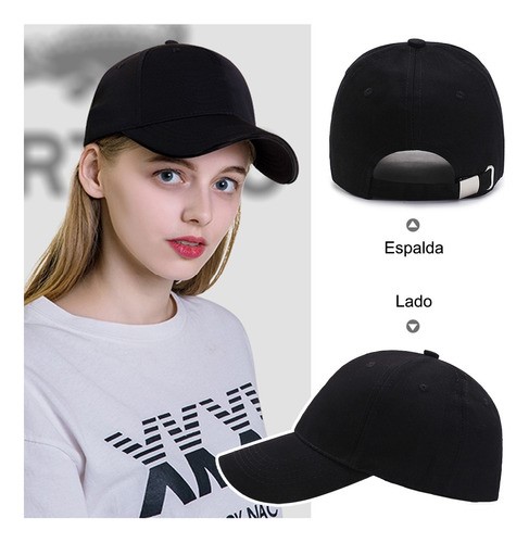 Gorras Deportivas Cómodas Unisex Color: Negro + Blanco