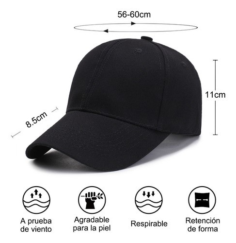 Gorras Deportivas Cómodas Unisex Color: Negro + Blanco