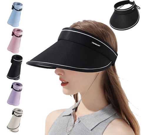 Sombrero para Sol Uv Protección Gorra Deportiva De Moda Plegable NEGRO