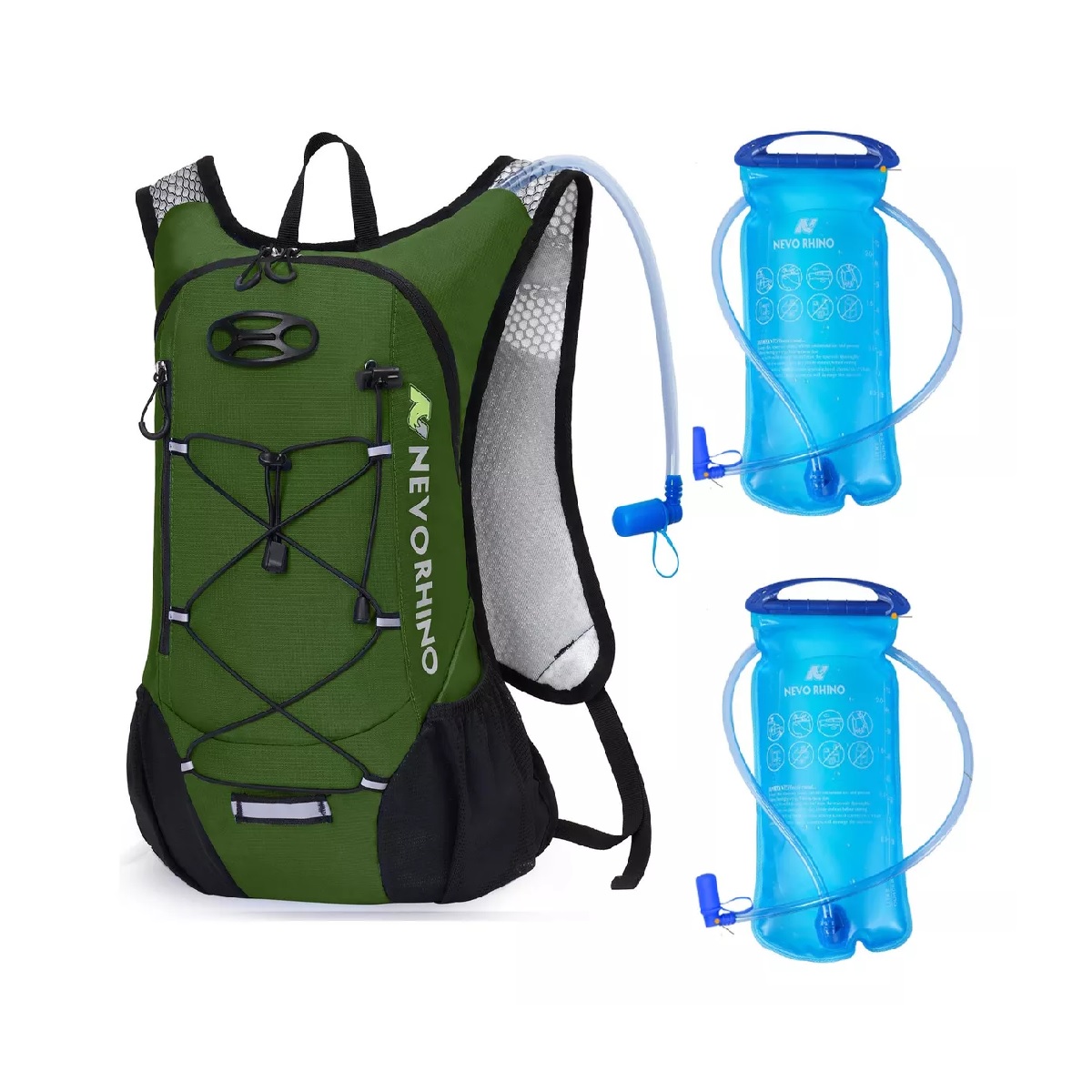 Mochila Hidratación Ciclismo Campismo Bolsa De Agua Viaje 4l Army Green