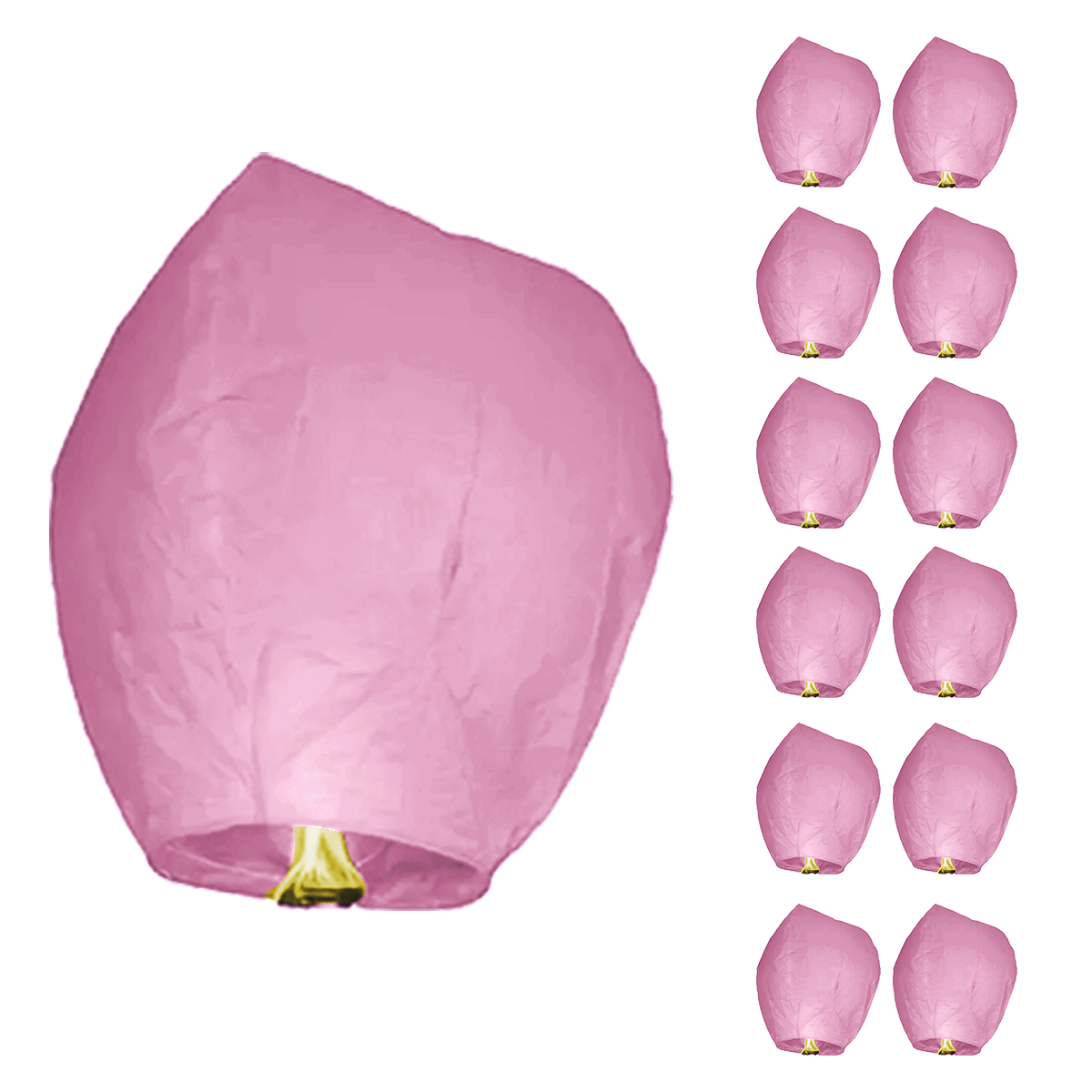 12 Globos de Cantoya fabricados en papel China 80 X 37 cm para elevar incluye parafina y mechero.