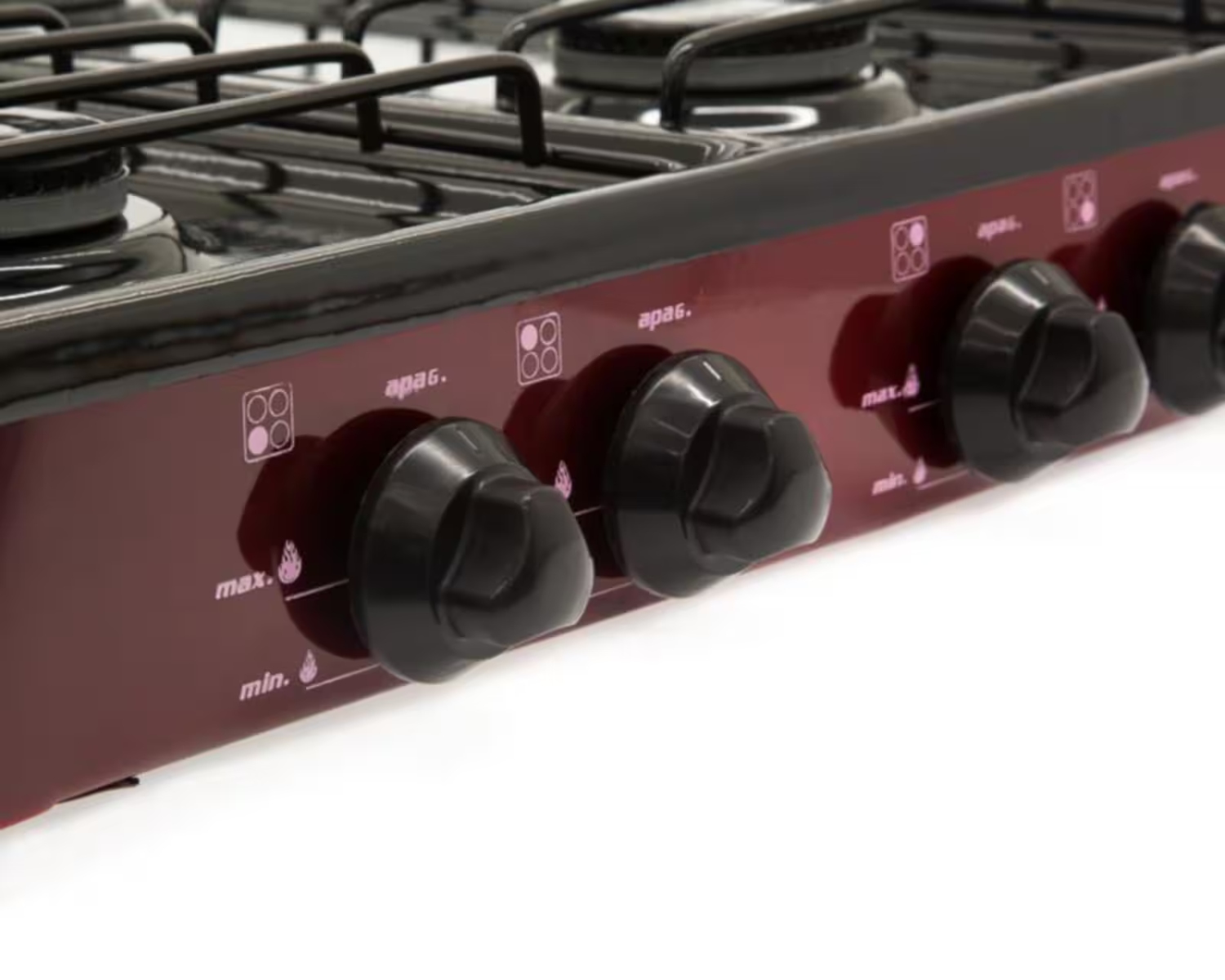 Parrilla de Gas Super Flama 4Q-CA-V 4 Quemadores/ Cubierta de Acero Vino ALBY10