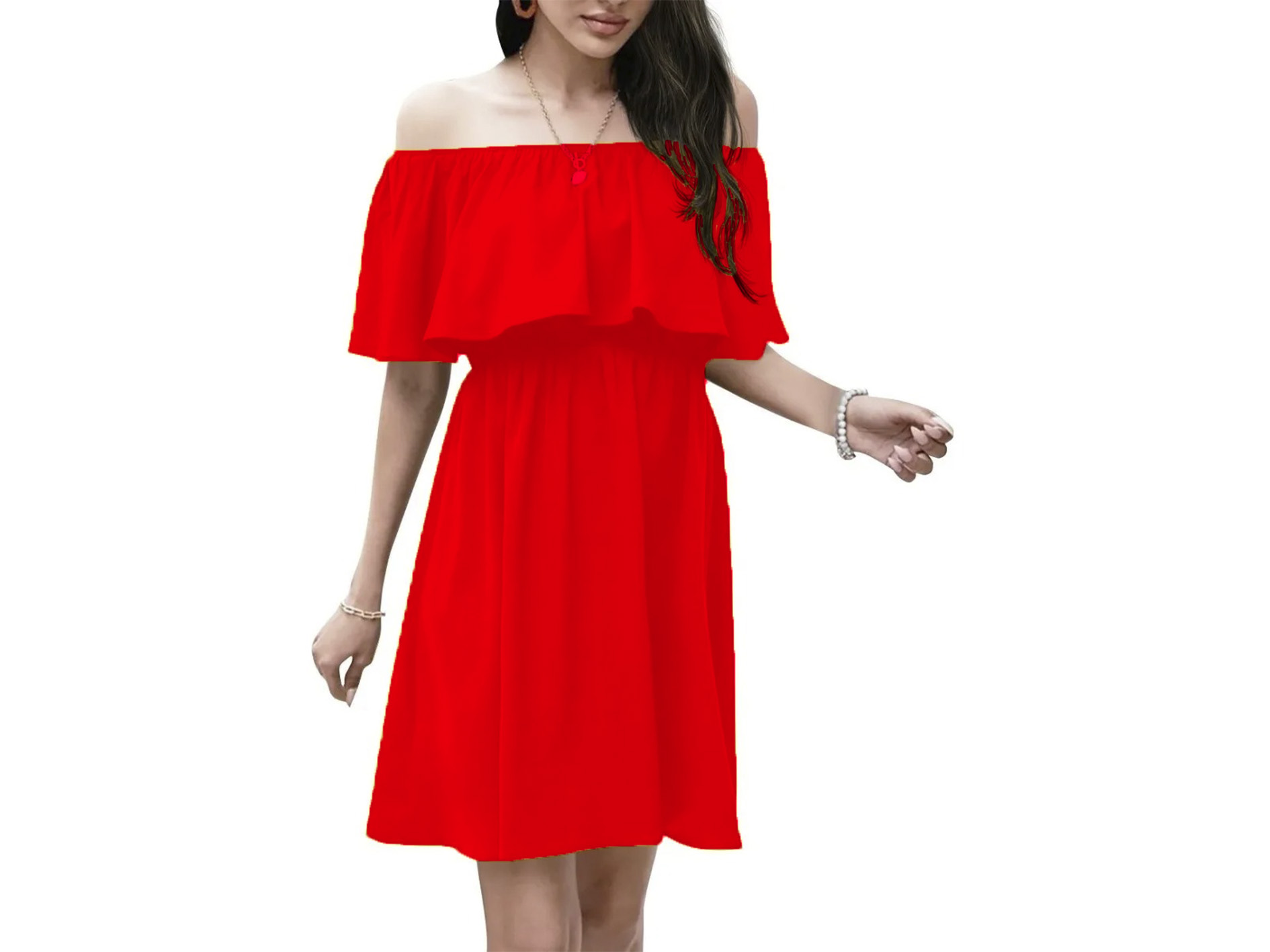 Vestido Corto Tipo Campesino Para Dama