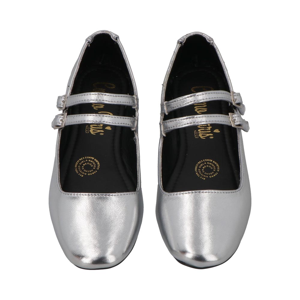 Zapato Para Mujer Cosmo Paris By Bese 901 Color Plata Charol Balerina ...