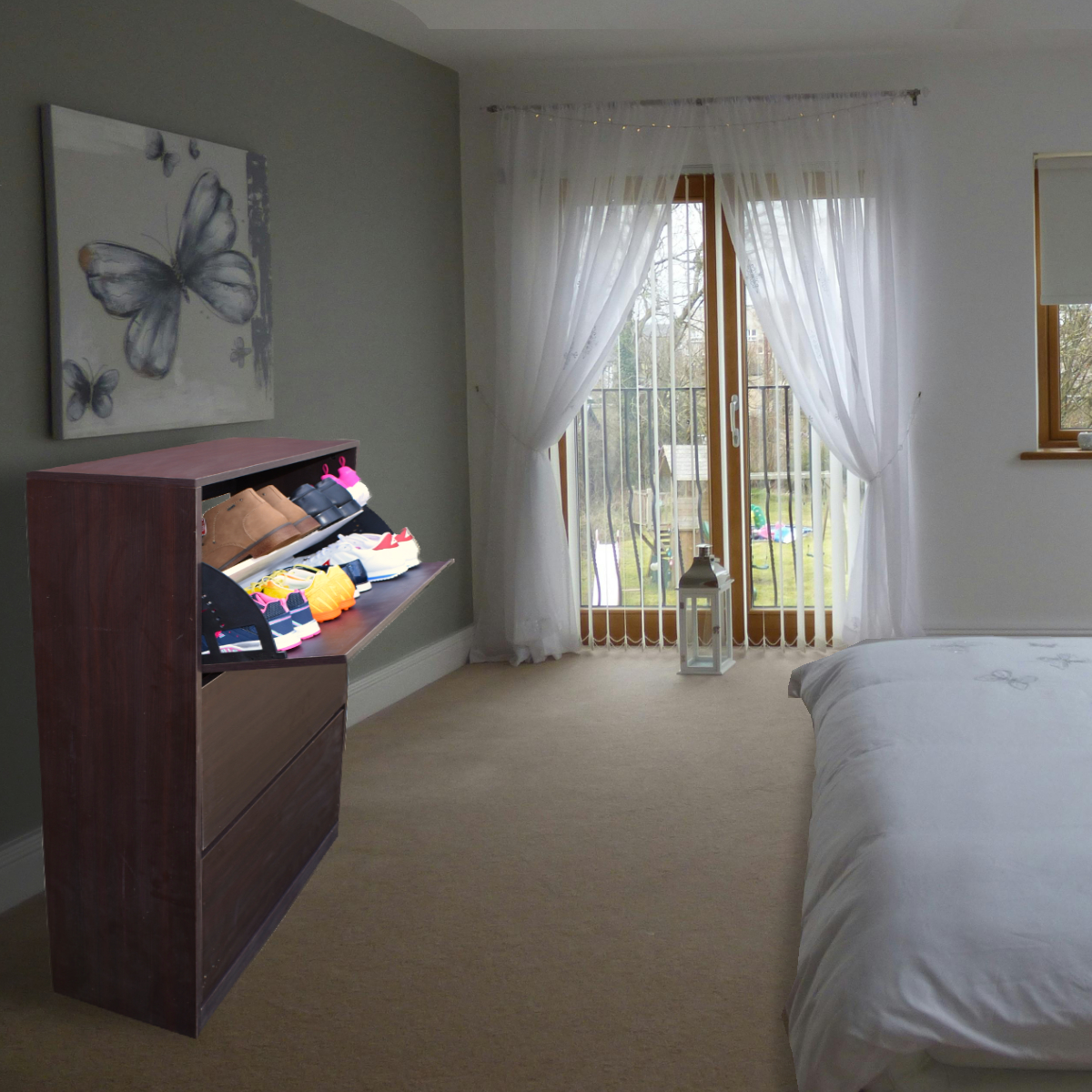 Organizador De Zapatos Hogare Mueble Zapatero Madera Venecia Elegante y funcional Chocolate