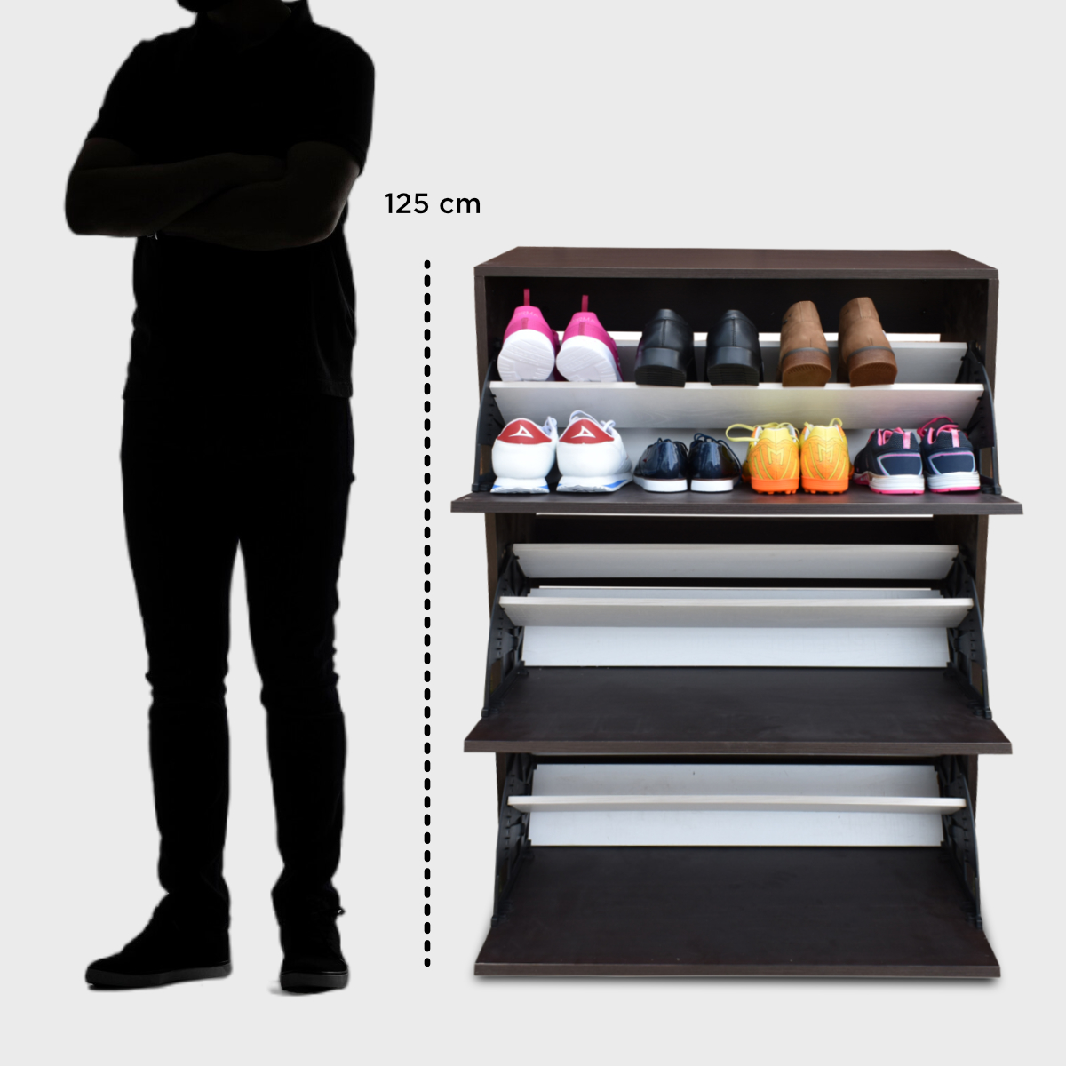 Organizador De Zapatos Hogare Mueble Zapatero Madera Venecia Elegante y funcional Chocolate