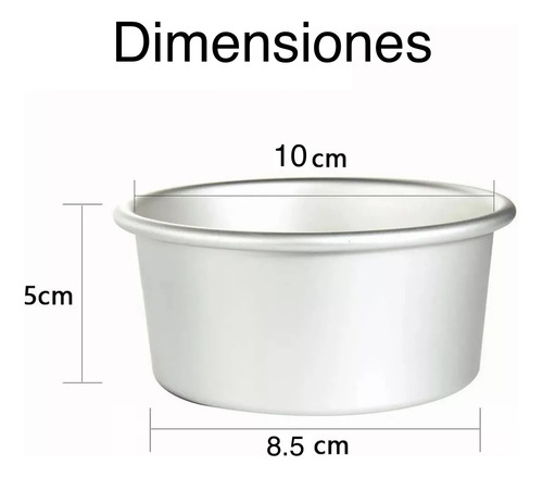 6 Moldes Circulares De Aluminio Para Mini Pastel De 10 Cm