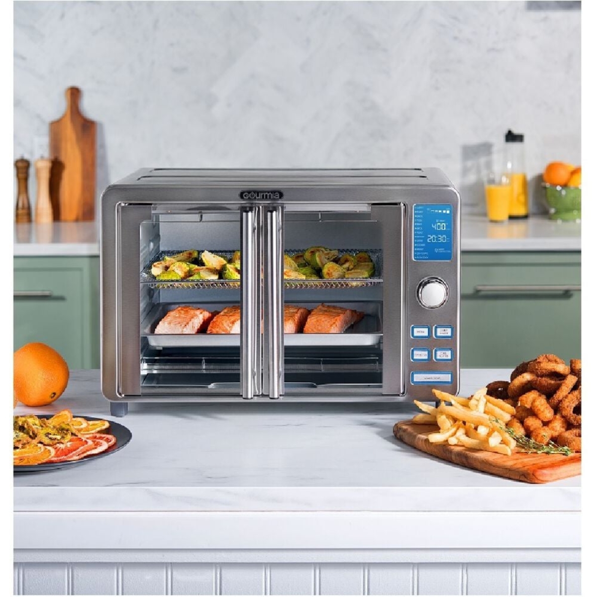 Horno Gourmia GTF7530con Freidora de Aire 35 lts 14 Funciones Puertas Francesas