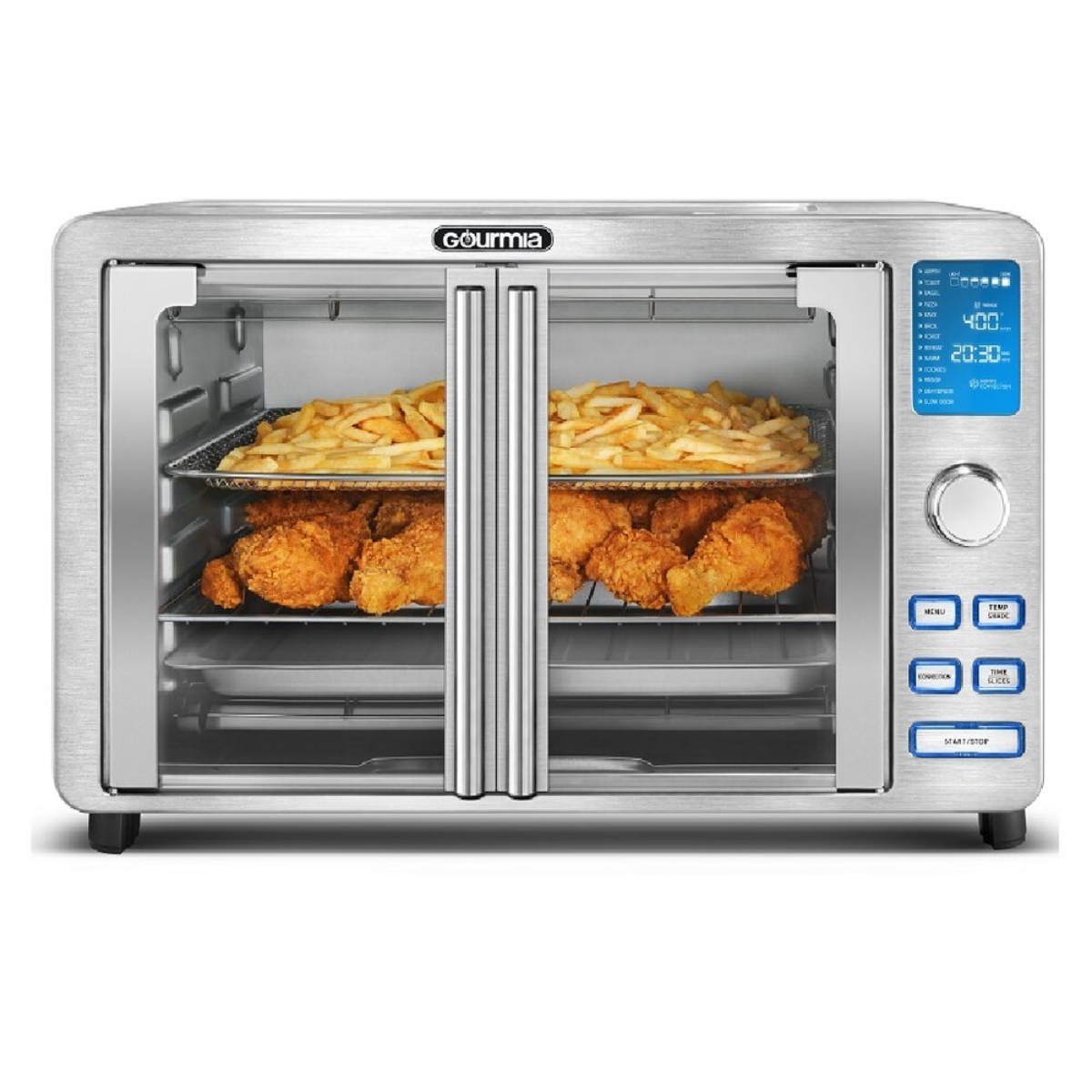 Horno Gourmia GTF7530con Freidora de Aire 35 lts 14 Funciones Puertas Francesas