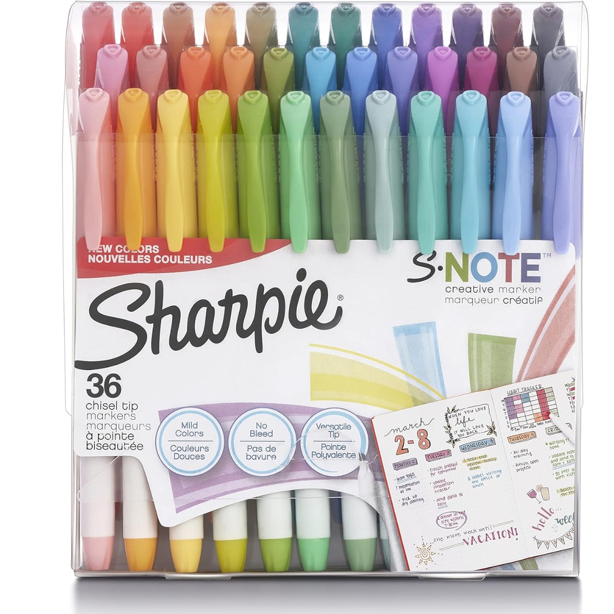Set de Marcadores Sharpie S-Note 36 Piezas Diferentes Colores Punta Bicelada 