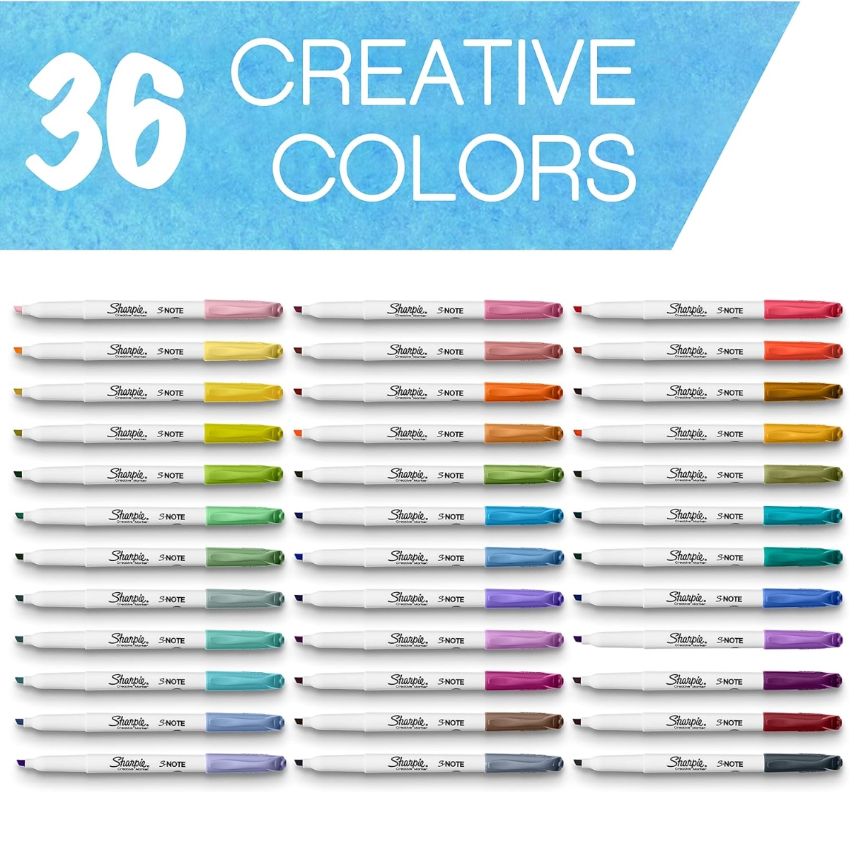 Set de Marcadores Sharpie S-Note 36 Piezas Diferentes Colores Punta Bicelada 