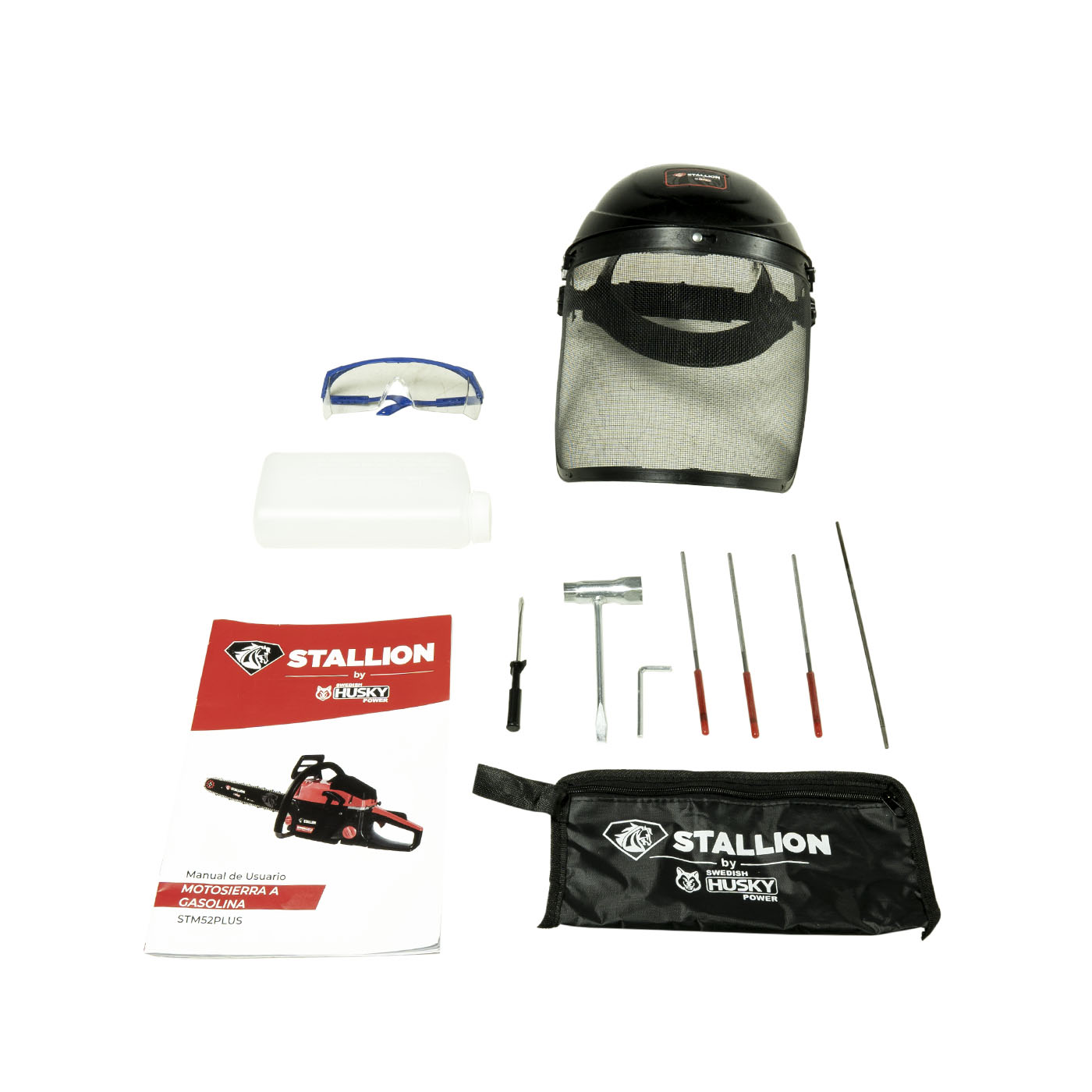 MOTOSIERRA MANUAL STALLION 52CC C/BARRA 20 PULGADAS C/ACCESORIOS - STM52PLUS