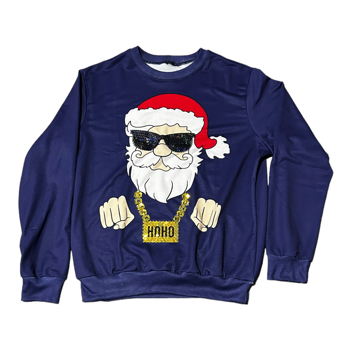 Sudadera Ligera Con Lentejuela Navidad Santa Claus Blim Blim