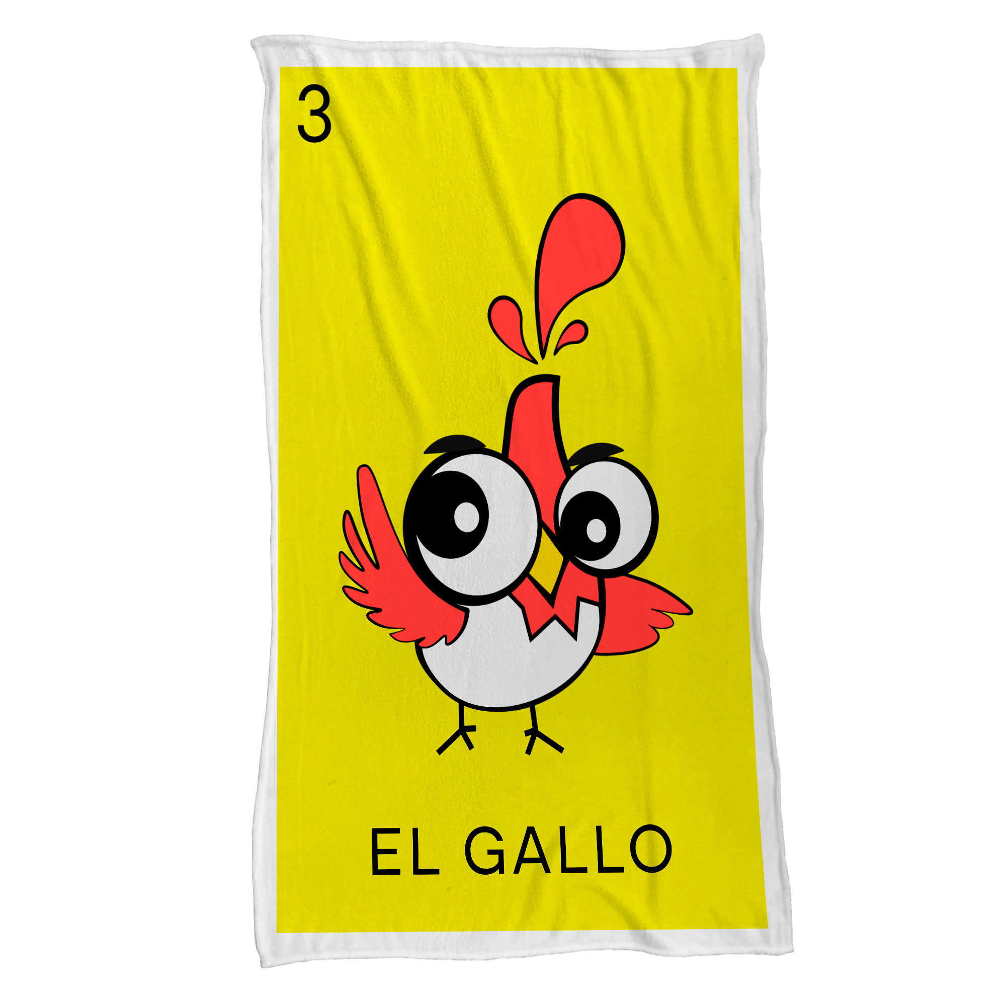 Cobija Manta Frazada Diseño de Carta de Lotería “El gallo” Fiestas Patrias Ultra Suave y Ligera de Alta Calidad