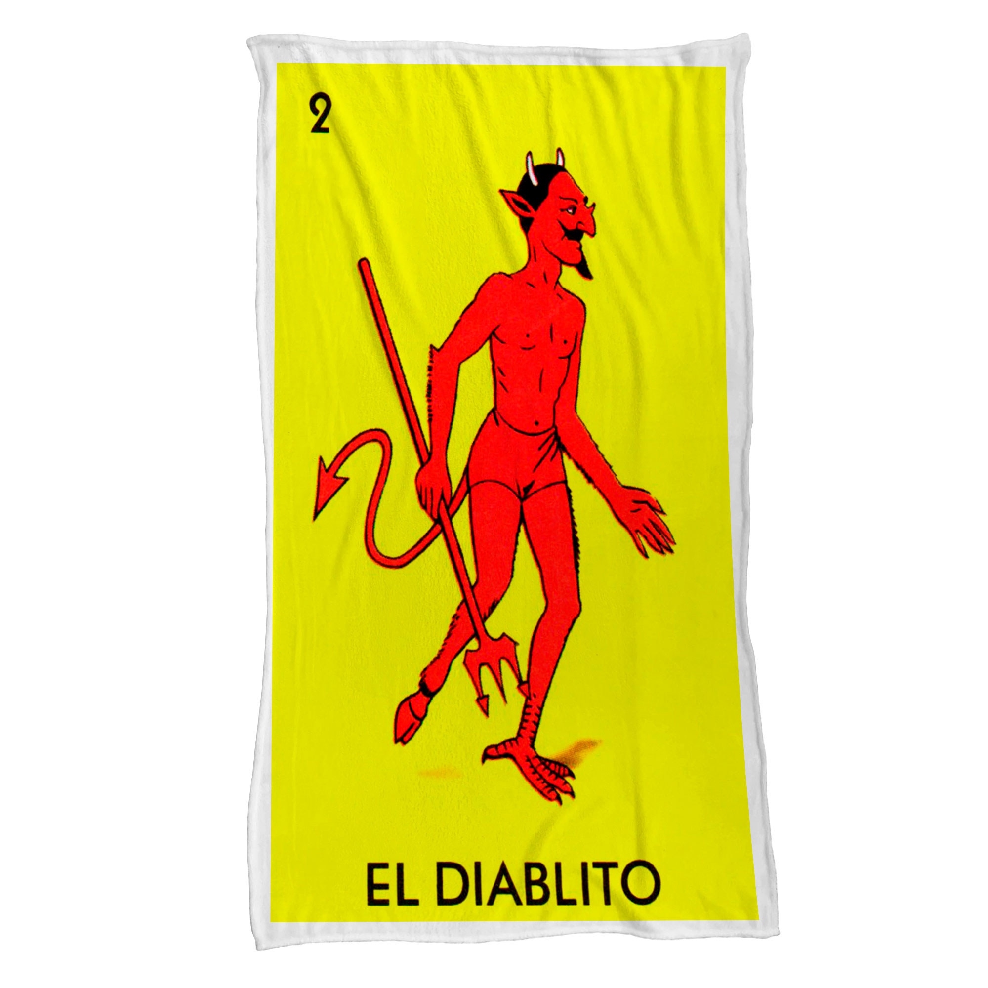 Cobija Manta Frazada Diseño de Carta de Lotería “El diablito” Fiestas Patrias Ultra Suave y Ligera de Alta Calidad