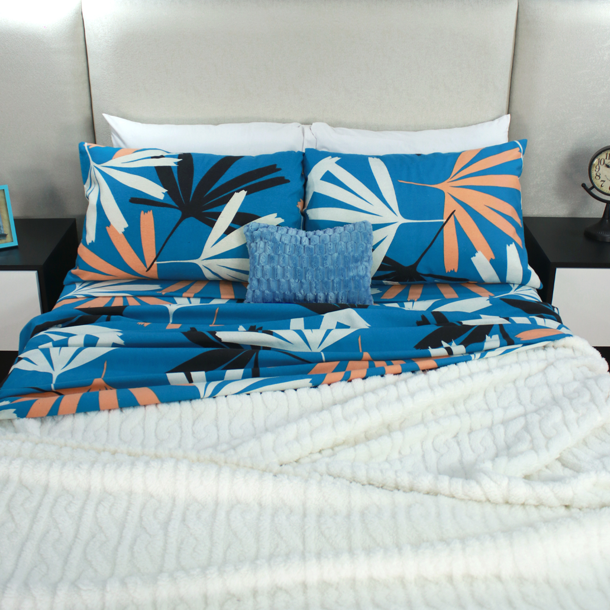 Sábana De Franela King Size Estampado - Mesto 100% - Tacto Suave