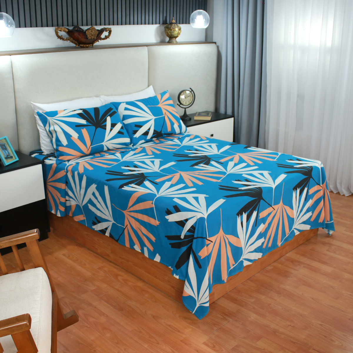 Sábana De Franela King Size Estampado - Mesto 100% - Tacto Suave