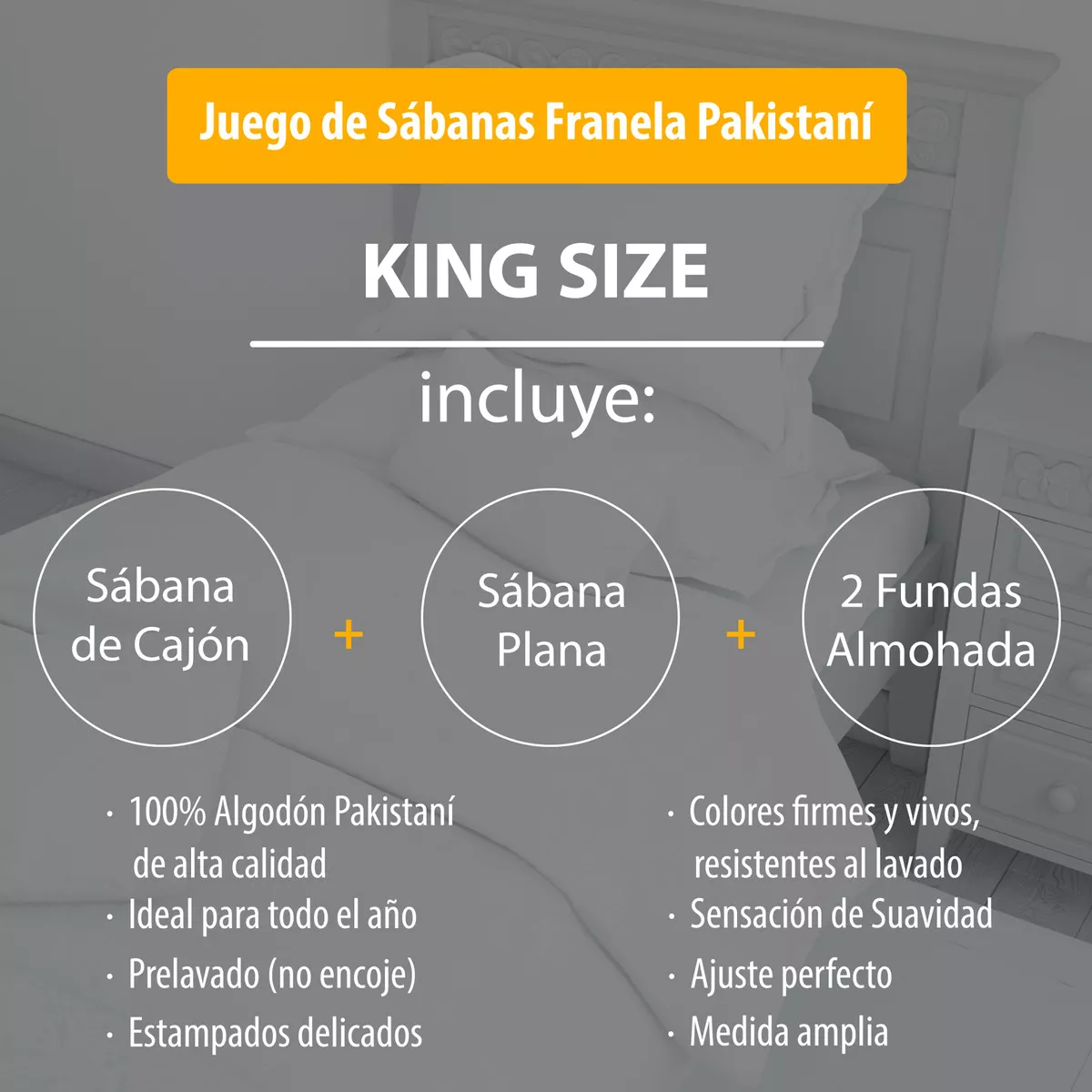 Sábana De Franela King Size Estampado - Mesto 100% - Tacto Suave
