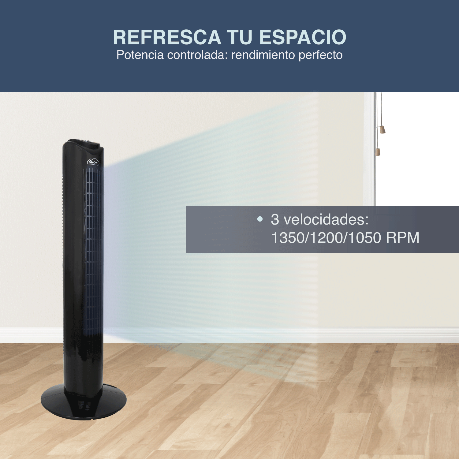 Ventilador de Torre 83cm control remoto SkyCare Set de 2 