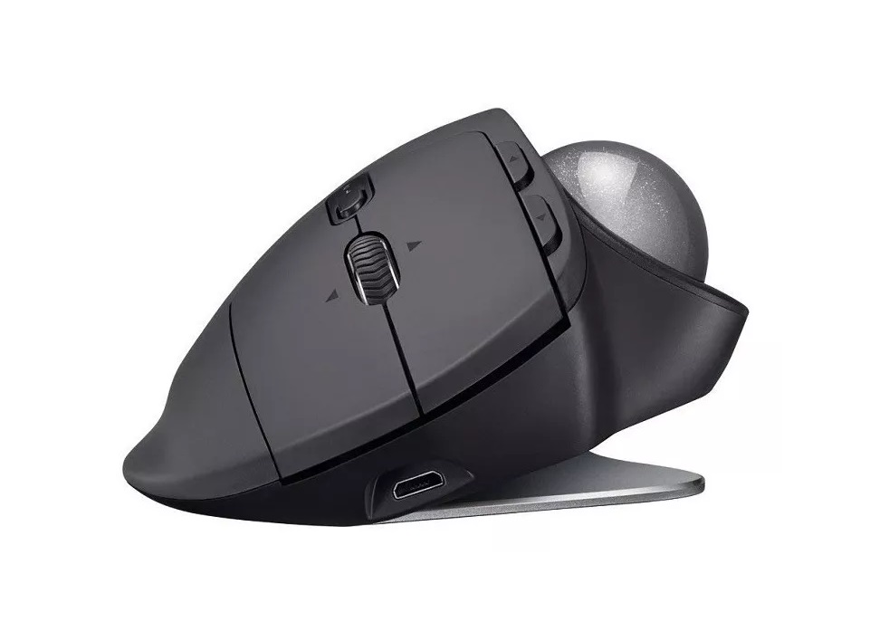 Mouse Gamer Inalámbrico Recargable Trackball Logitech MX Ergo Color Negro