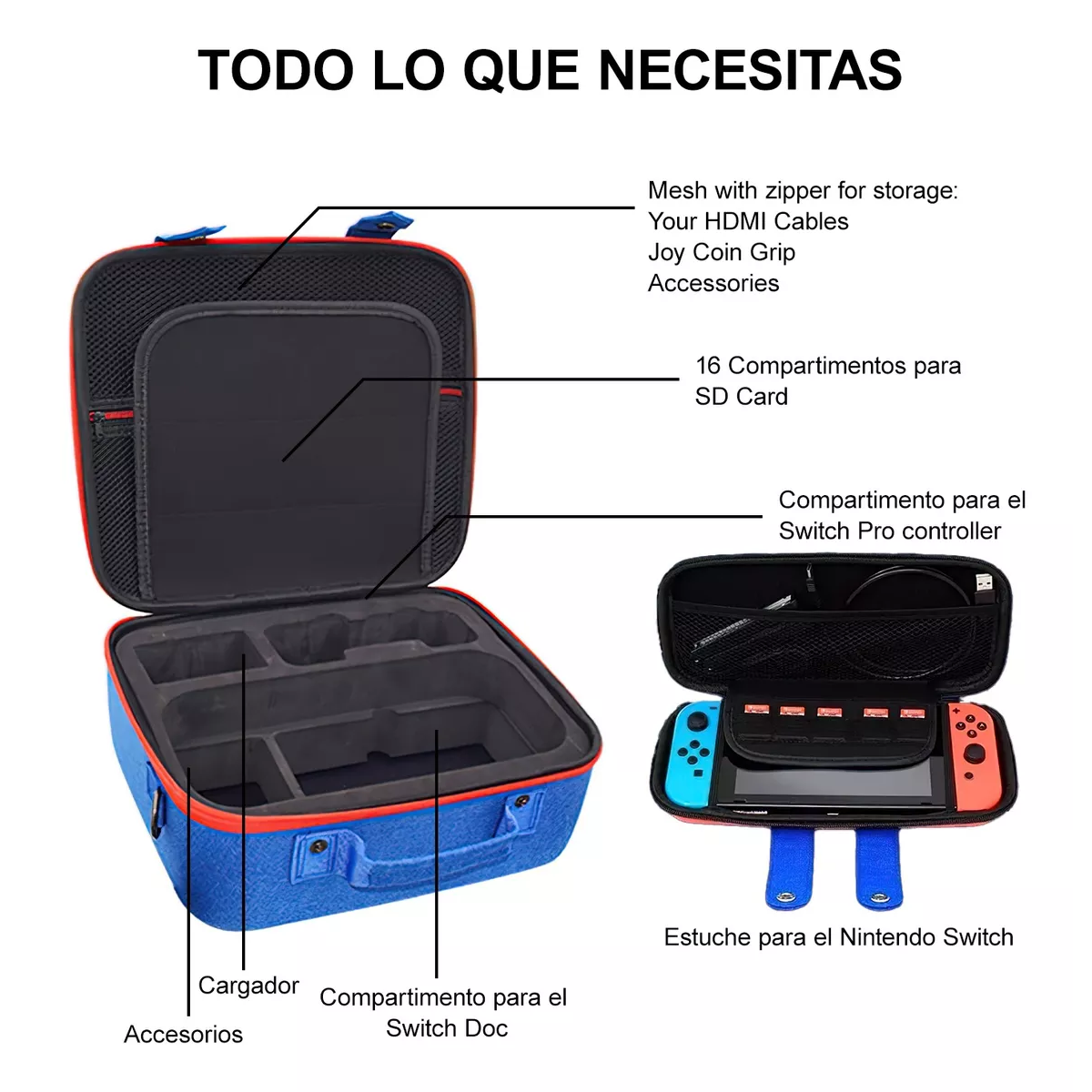Estuche Nintendo Switch/oled Accesorios Kit Y Mochila Funda