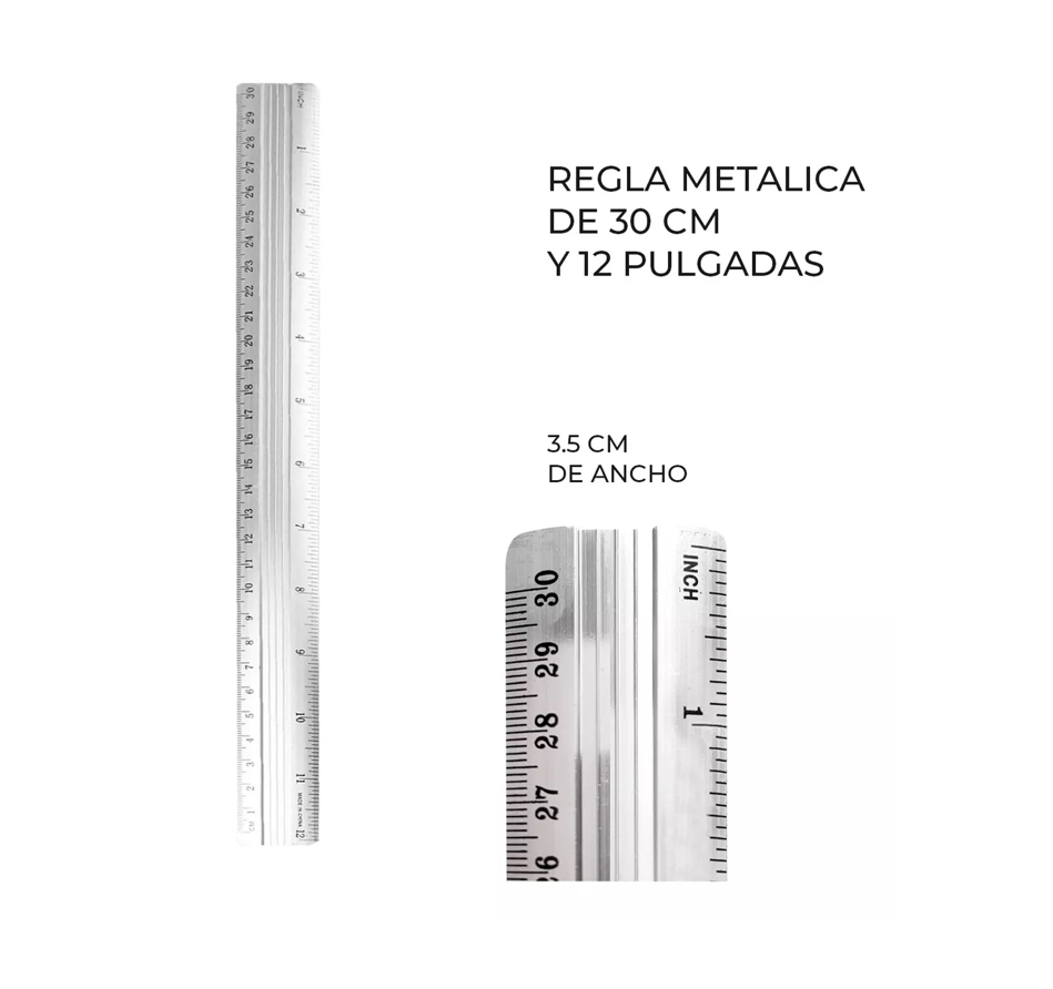 2 Reglas De 30cm Metalicas De Aluminio
