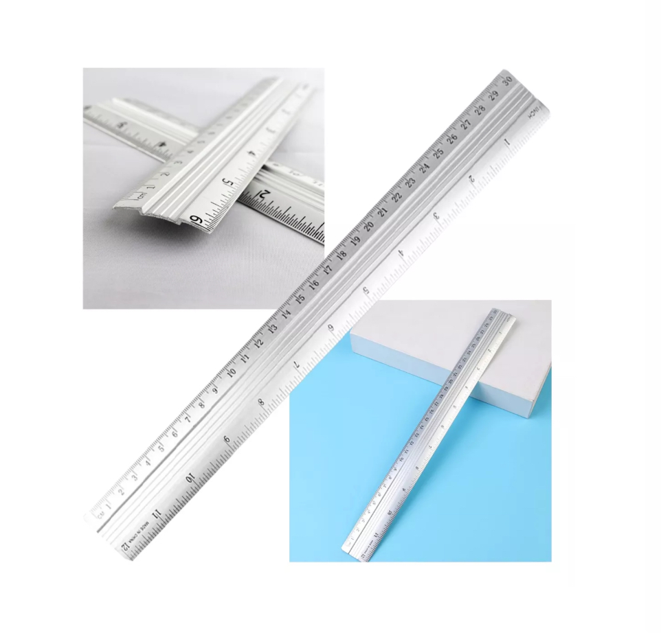 2 Reglas De 30cm Metalicas De Aluminio
