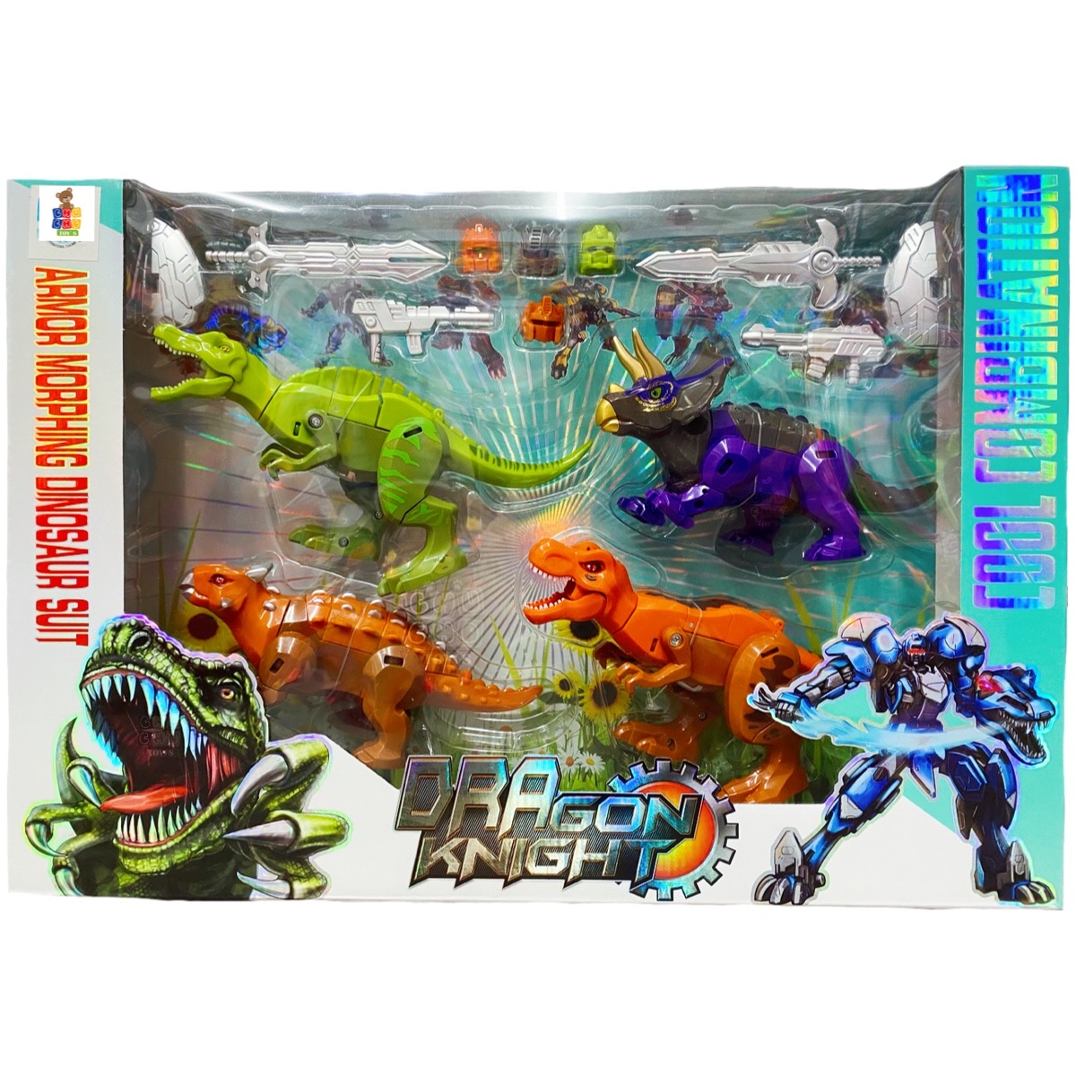 Transformer Robot Dinosaurios Con Accesorios 4en1