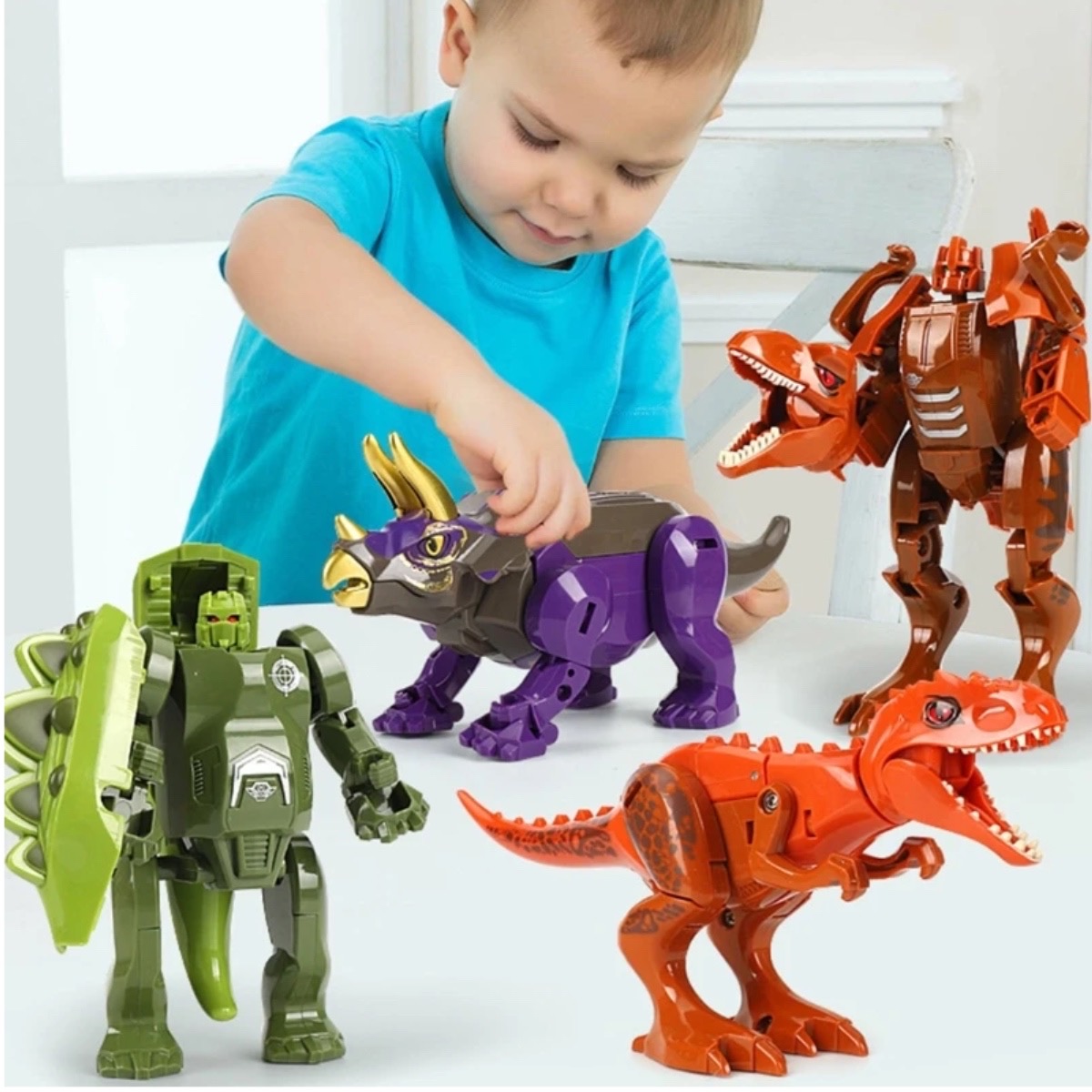 Transformer Robot Dinosaurios Con Accesorios 4en1
