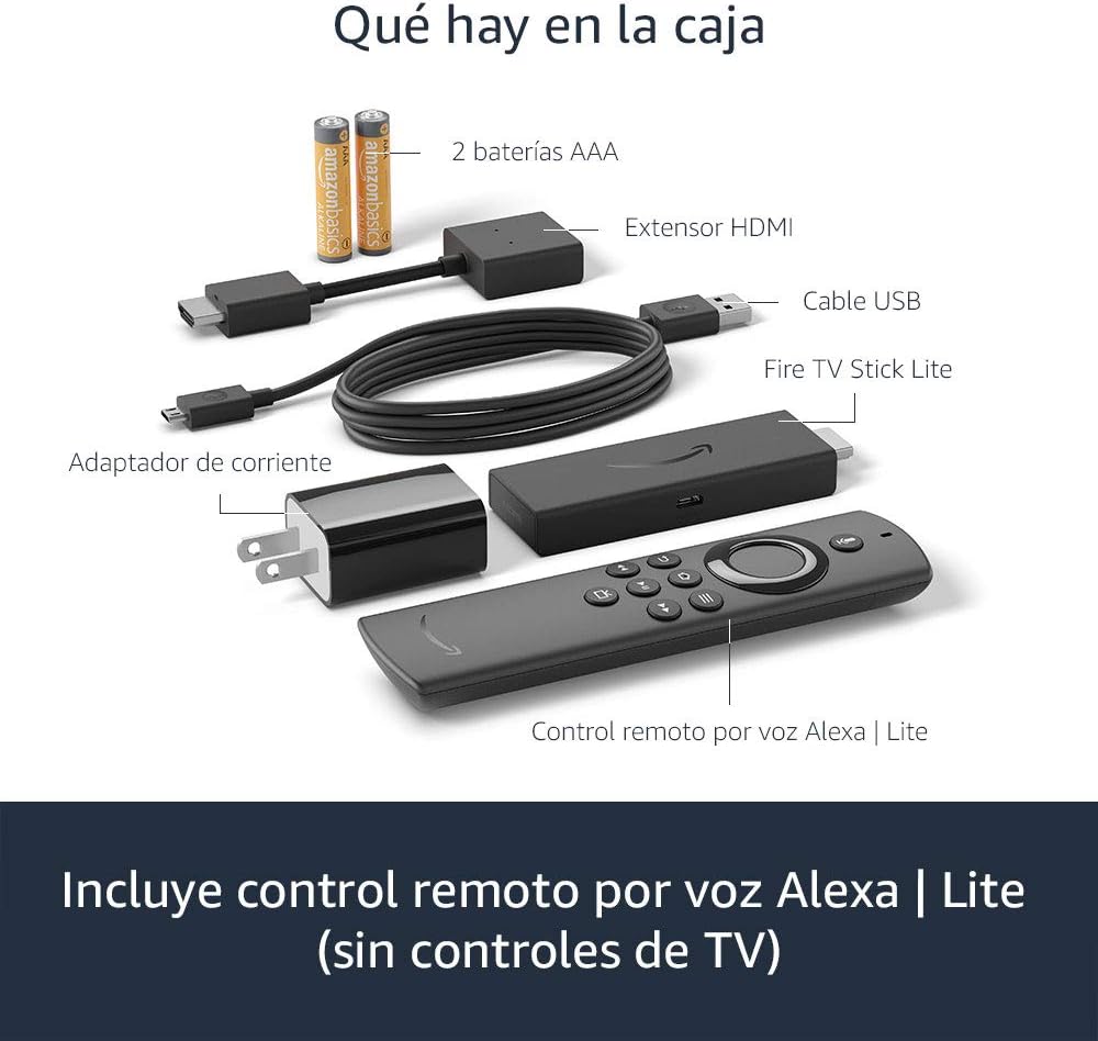 Fire TV Stick Lite con Control por Voz Alexa, Edición 2020, Streaming HD