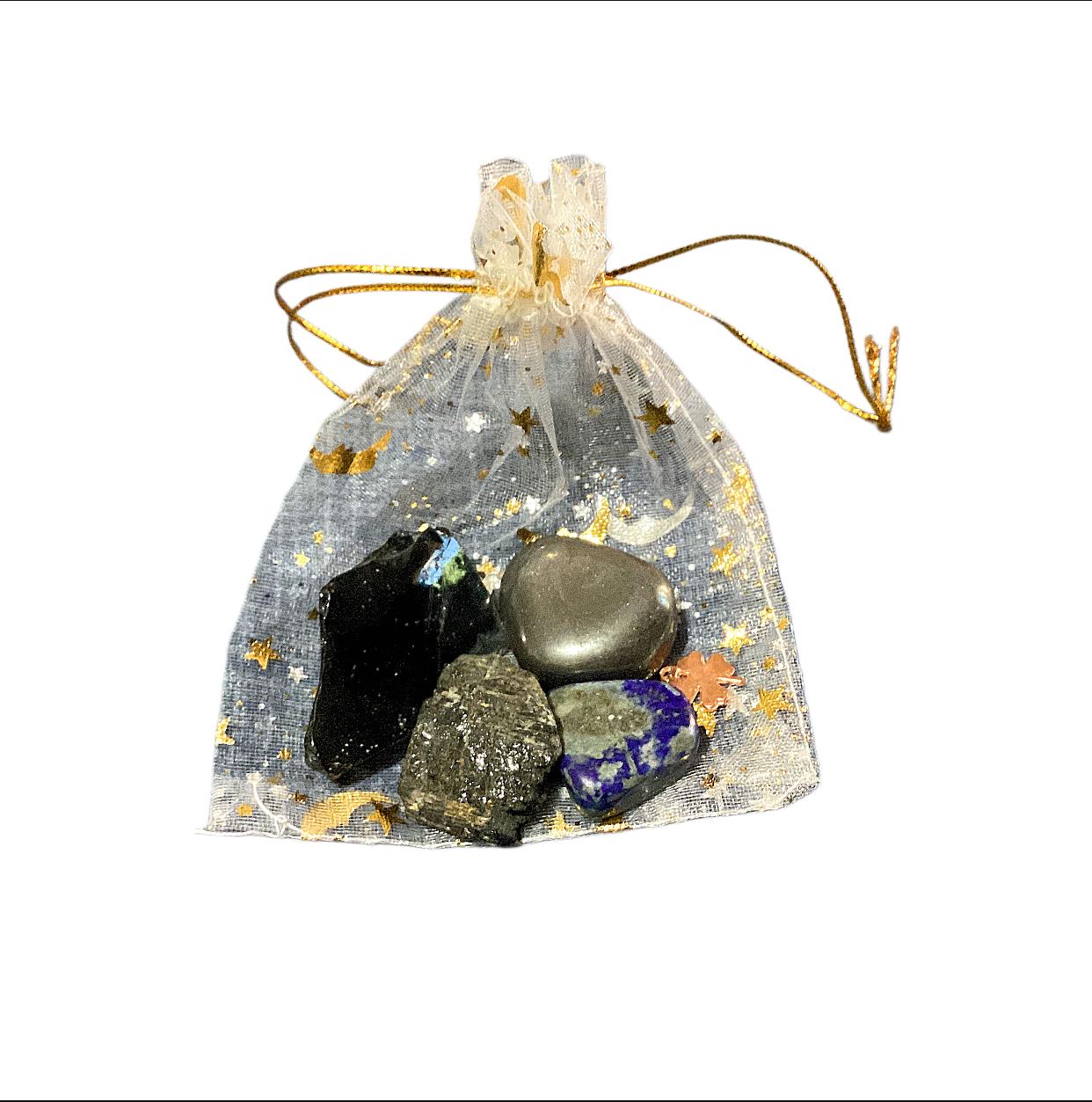 Kit Energético de Protección Cuarzos y Sahumerio Incienso para Eliminar Energía Negativa ✨REGALO Pulsera Ojo turco