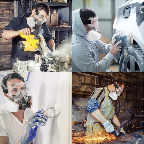 Máscara De Gas Respirable+10 Filtros De Algodón 6200 