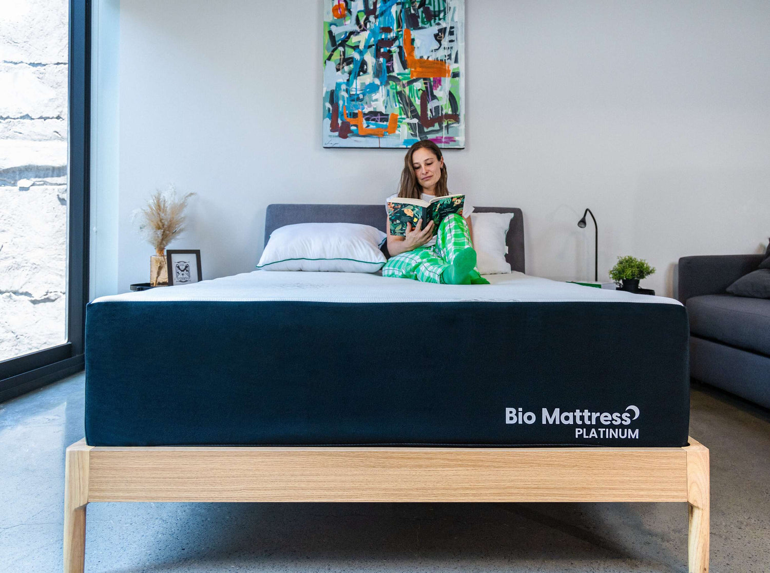 Bio Mattress Colchón Platinum 34 cm de altura. Tecnología Transition Foam y Therapeutic Memory Foam para dar soporte, mantener la columna alineada  y reducir puntos de presión. (Queen)